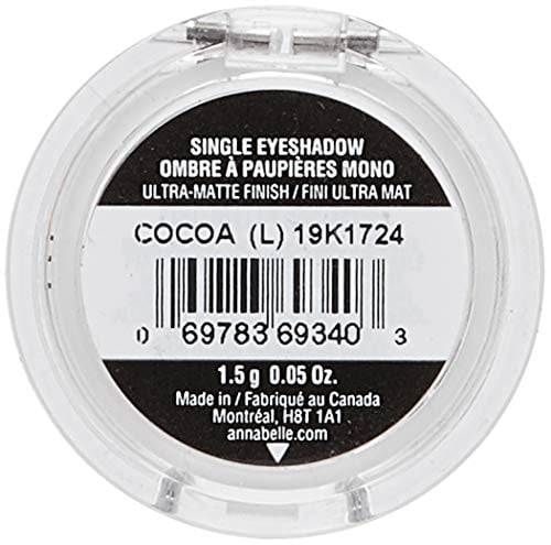 Annabelle Ombre à paupières mono matte, Cocoa Hautement pigmenté. Couvrance modulable. Application facile.