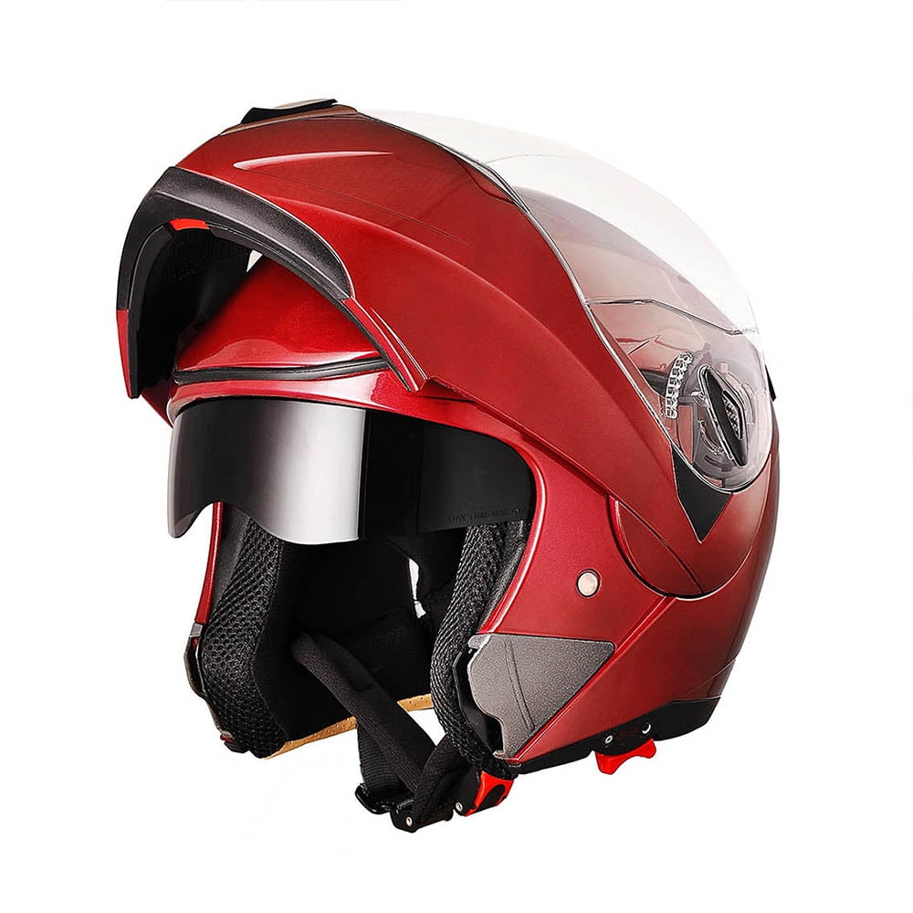 Unisex Full Face Motorcycle Helmets DOT APPROVED Anti-fog With Removable Collar 