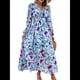 thumbnail image 2 of Vestido Bohemio Informal de Larga con Escote en V Profundo para Mujer Azul L, 2 of 10