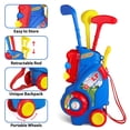 thumbnail image 2 of Set de golf Jovizo para niños y niñas de 2 a 5 años con carrito y tapete, 2 of 9