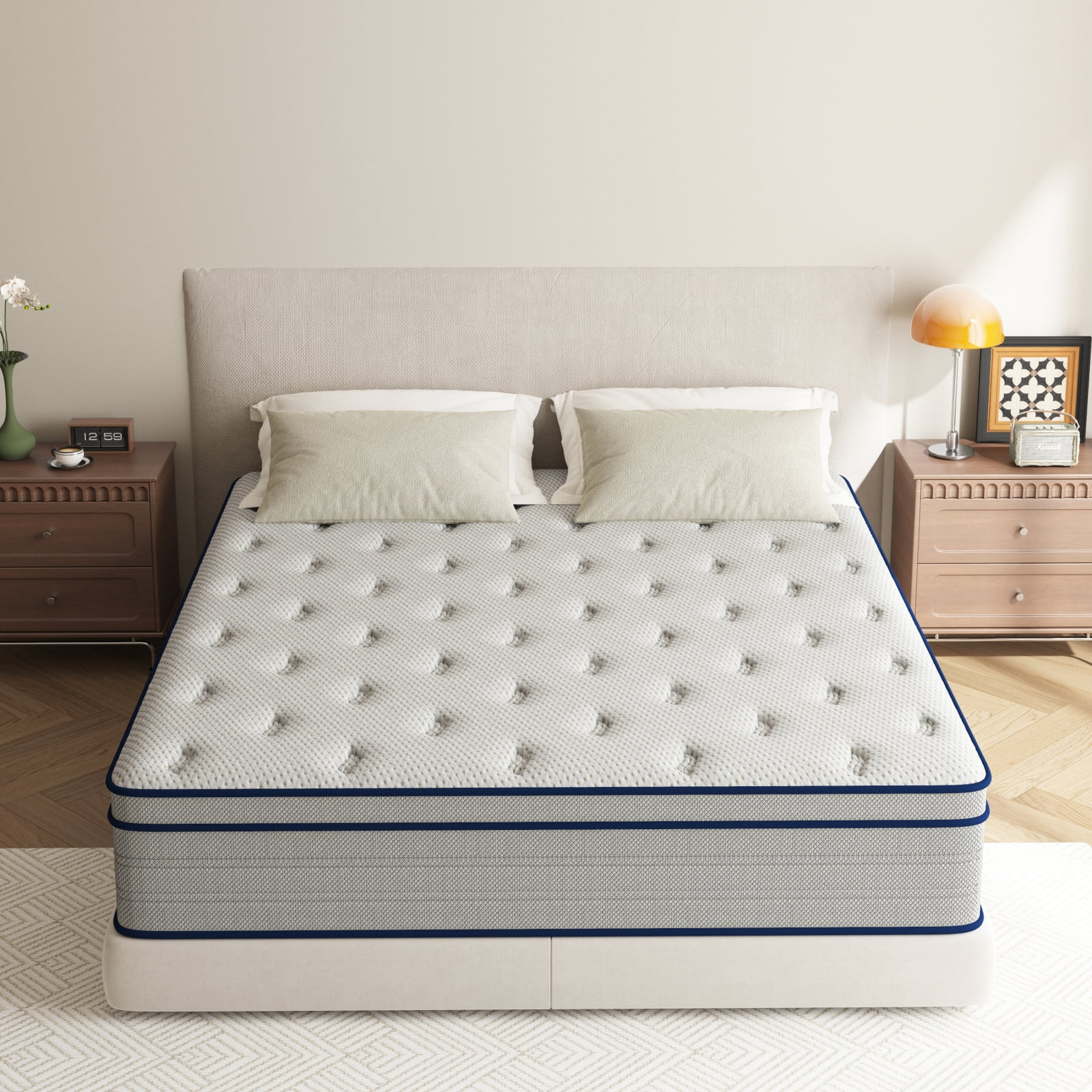King Size Mattress, 14 Inch Hybrid Memory Foam King Bed Mattress with Pocket Springs for Motion Isolation Pressure Relief, CertiPUR-US