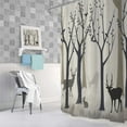 thumbnail image 3 of Forest Deer Shower Curtain, Rustic Nature Bird Cabin Camo Fabric Shower Curtains Set For Bathroom, Woodland Animal Restroom Decor Accessories With Hooks 72X 72 Inch, 3 of 4