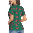 thumbnail image 2 of Goofa Watermelon Pattern Women's Slim-Fit Short-Sleeve V-Neck T-Shirt,Classic-Fit Short-Sleeve V-Neck T-Shirt-X-Large, 2 of 5