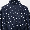 thumbnail image 6 of TGSLY Polka Dot Cropped Jacket for Women Lightweight Soft Stand Collar Long Sleeve Coat Side Adjustable Drawstring Ruched Hem Outerwear Jacket S, 6 of 10