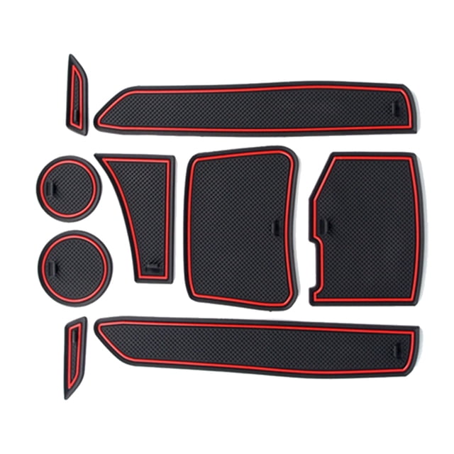 Kenally Almohadilla para taza con ranura para puerta de 9 piezas, posavasos antideslizante a prueba de polvo para vehículo, alfombrilla con Automoción decorativa y accesorios