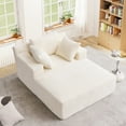 thumbnail image 2 of Lunale Chaise Lounge Indoor, Oversized Upholstered Lounge Chair, Plush Sleeper Sofa Bed, No Assembly Required, Beige Corduroy, 2 of 12