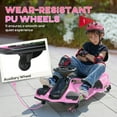 thumbnail image 5 of Aosom 12V Electric Go Kart, 5 MPH Drifting Car for Kids Outdoor Ride on Toy with Slow Start, Music, Colorful Lights, for 8-12 Years Old, Pink, 5 of 9