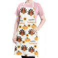 thumbnail image 5 of Happy Thanksgiving Turkey Fall Pumpkin Apron-Garden Aprons for Women with Pockets-Cotton Linen Waterproof Kitchen Cooking Gardening Aprons Adjustable for Kitchen,Cooking,BBQ and Salon 33"x27", 5 of 7