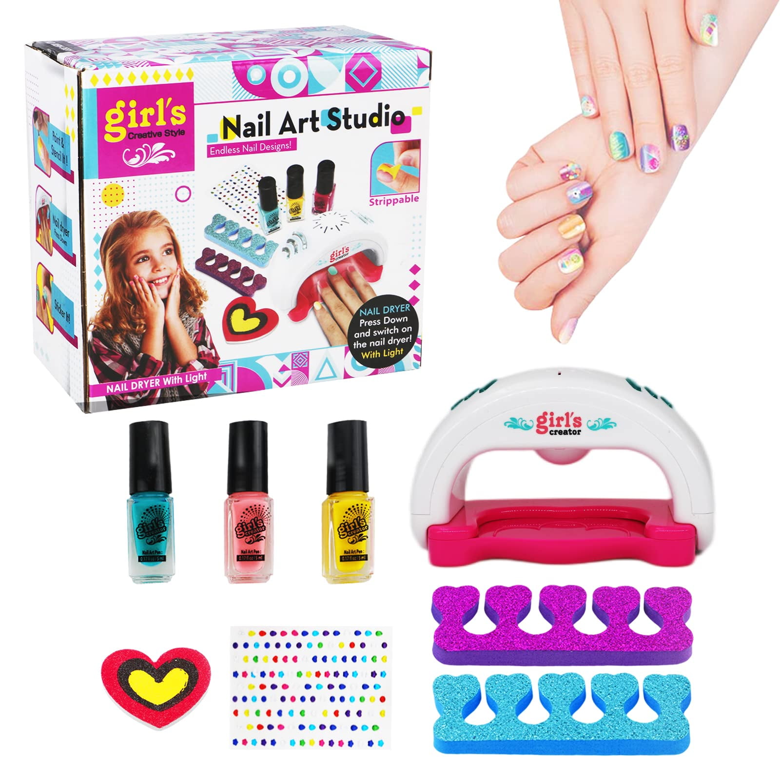 Lucyzero Nail Gifts for Girls Age 8 9 10, Kids Nail Polish Toys for 6 7 8 9  10 11 12 Teenage Girls Birthday Presents Girl Nail Varnish Kits for Kids  Gifts Age 6-12 Nail Salon Games Girls Manicure Sets 