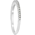 thumbnail image 3 of Pompeii 1/10ct Pave Diamond Wedding Ring 10k White Gold Stackable Womens Thin Band, 3 of 3