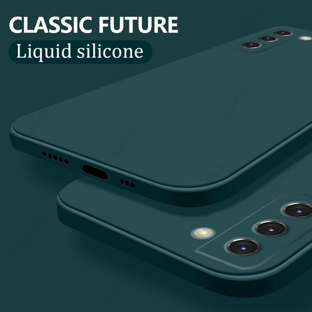Funda de silicona líquida suave para Samsung S20 S21 FE 5G A51 A71 A21S A54, funda Original para S23 Ultra S21 S22 Plus A52 A72 A12 A32 Tan Jianjun unisex