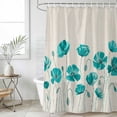 thumbnail image 6 of Turquoise Flowers Shower Curtain Set - Long 72" x 84" Washable Bathtub Curtain with 12 Hooks, Spring Retro Watercolor Botanical Floral Waterproof Fabric Stall Shower Curtains for Bathroom Décor, 6 of 6