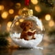 thumbnail image 1 of Adorno Navideño con Forma de Bola de Animales Del Bosque Leyendo | Decoración Duradera para Árbol de Navidad | Regalo Original para Amantes de Los Libros | Colgante de Perro con Nieve | Decoración Fe, 1 of 1