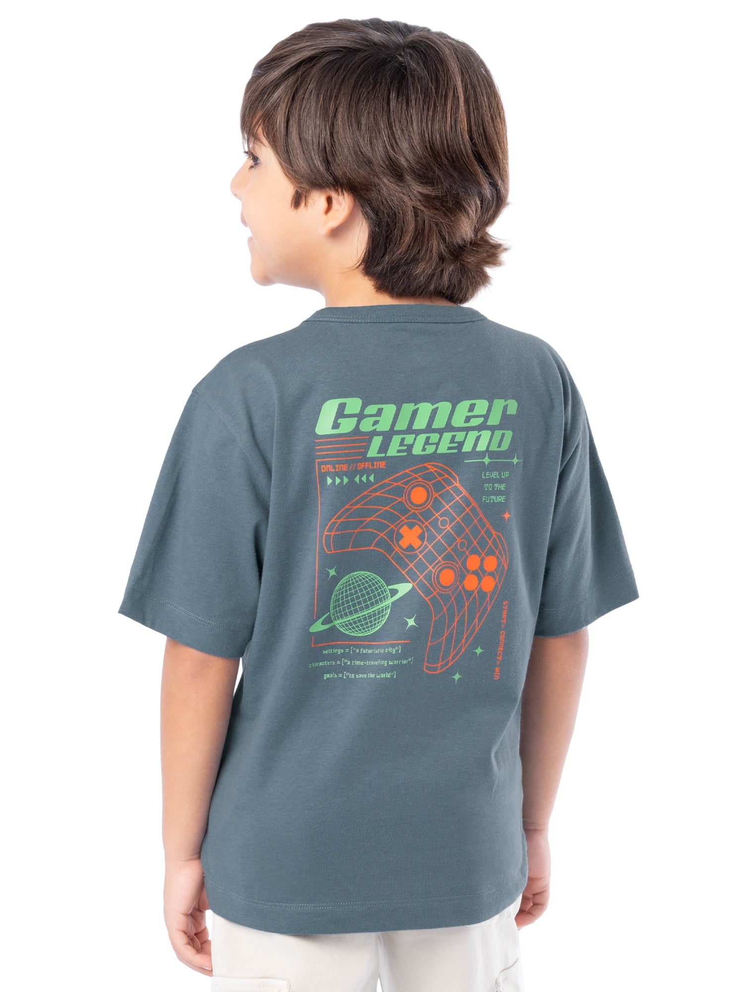 Wonder Nation Boy's Short Sleeve Elevated Graphic T-Shirt, Sizes 4-18 & Husky