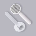 thumbnail image 1 of Pet Cat Comb Stainless Steel Needle Pet Cleaning Needle Comb Dog Hair Removal Brush One-Button Self-Cleaning Function(Mysterious Gray), 1 of 5