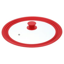 Uxcell 1 Pack Universal Lid for Pot Fit 11, 12, 12.5 Inch Diameter Cookware, Red