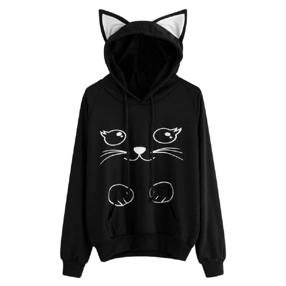Oversized Hoodies For Women Teen Girls Casual Loose Printed Cat Hooded Sweatshirt Fall Fashion Outfits Winter Clothes 2025