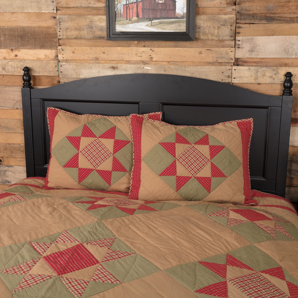 VHC Brands Seasonal Bedding Dolly Star Tan Quilt King