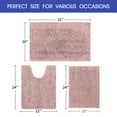 thumbnail image 6 of HAKUNA Striped Dusty Pink Bathroom Rug Set 3 Pieces Ultra Soft, Non Slip Chenille Toilet Mat, Absorbent Plush Shaggy Bath Mats for Bathroom, Bedroom, Kitchen, 6 of 7