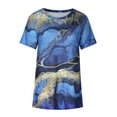 thumbnail image 4 of USSUMA Plus Womens Tops Dressy Casual Women's Summer Marble Print Tunic Top Loose Fit Short Sleeve T Shirt Blouses Casual Dressy Swing Shirt Tees Pullover Tops, 4 of 8