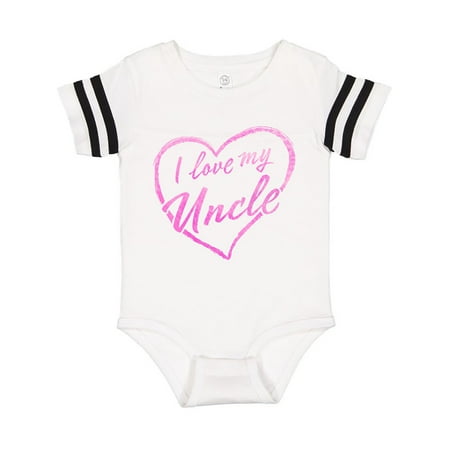 

Inktastic I Love My Uncle in Pink Chalk Heart Gift Baby Boy or Baby Girl Bodysuit
