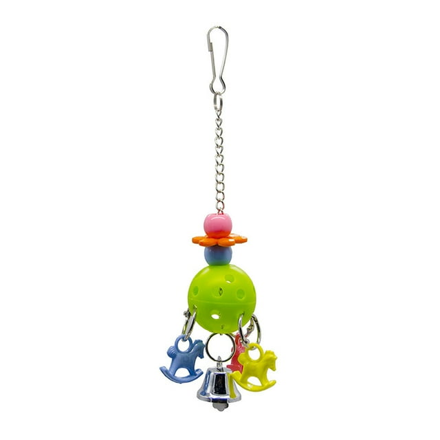 Parrot Bell Toy Ball Design Creative Bird Chew Toy Bird Hanging Toy for Cage