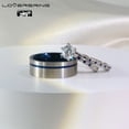 thumbnail image 5 of Adjustable size Wedding Ring Sets His And Hers Couples Women Diamond Sterling Silver Blue Sapphire Cz Man Titanium Wedding Bands, 5 of 8