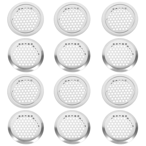 Cabinet Ventilation Holes Pantry Air Outlet 12 Pcs Stainless Steel Door Grille Round Aeration Grid Outdoor Rectangular