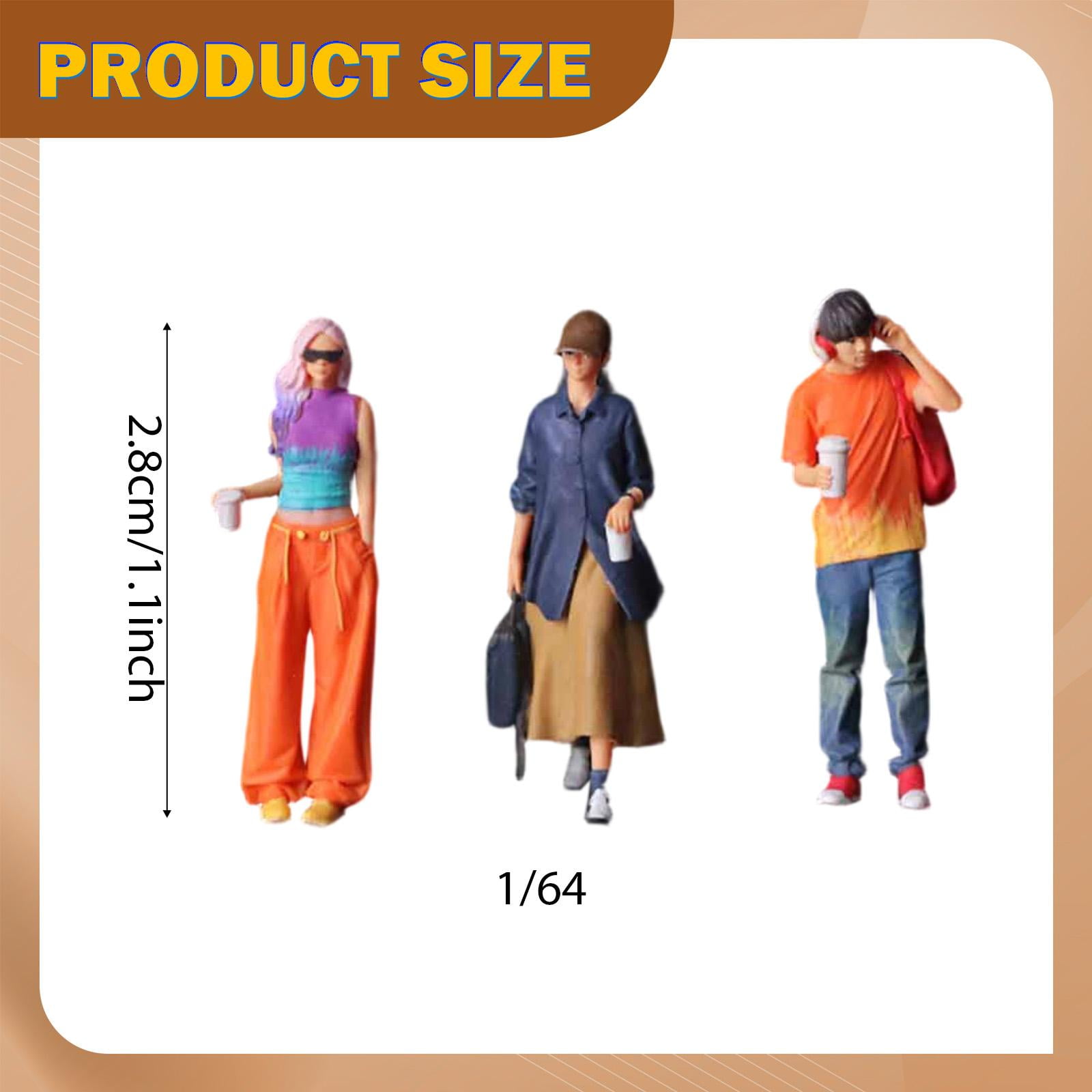 Miniature People Figure Diecast Resin Hand Painted 1:64 Scale Model Gift for Collectors Display Hobby