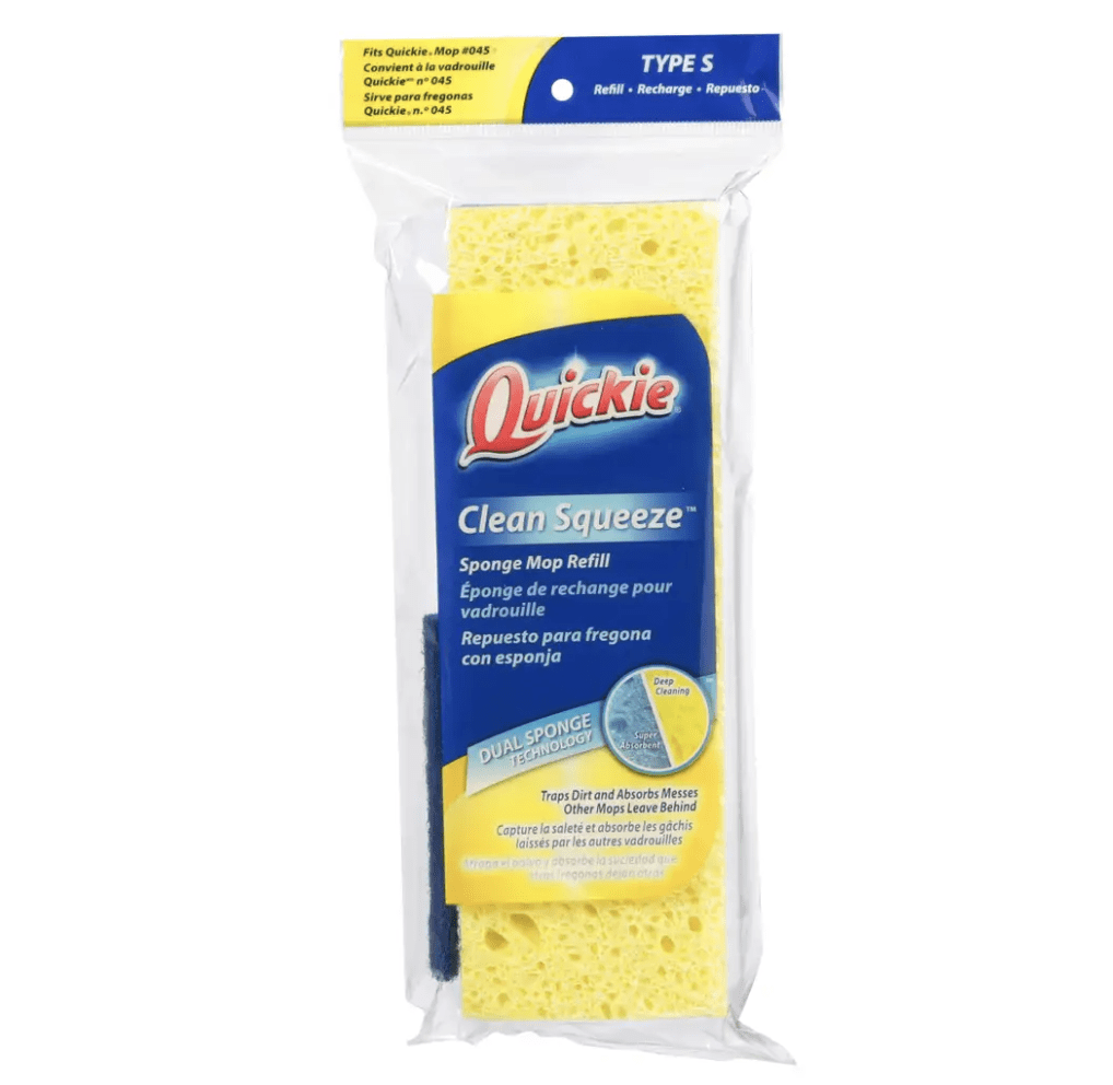 6 ea Quickie 0272 Professional Jumbo Mop Refill Sponges for 020 026 and 027 