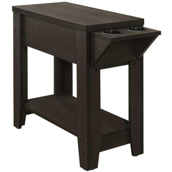 HomeRoots 333085 23 in. Brown Wood End Table with Shelf