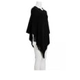 thumbnail image 2 of Cejon Women's Back to Basics Knit Fringe Ruana Poncho -Black One Size, 2 of 3