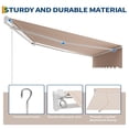 thumbnail image 4 of Danolapsi 10x8Ft Retractable Awning, Manual Awnings for Patio, Sun Shade Patio Awning with Crank Handle, Aluminum Frame, 280g Polyester Fabric, for Deck, Balcony, Yard, 4 of 7