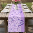 thumbnail image 4 of Purple Floral Butterflies Table Runner 120 Inches, Abstract Art Vintage Botanical Bed Runner Dresser Scarves Tabletop for Indoor Outdoor Parties/Ceremony/Banquet, 13"x 120", 4 of 9