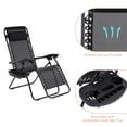 thumbnail image 2 of ACEGOSES 2PCS Patio Zero-gravity Folding Chair Poolside Recliner with Side Tray Support 330 lbs Waterproof Outdoor Single Chair,Dull black, 2 of 6
