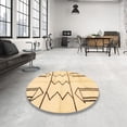 thumbnail image 3 of Ahgly Company Indoor Square Abstract Mustard Yellow Solid Area Rugs, 4' Square, 3 of 6