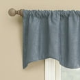 thumbnail image 2 of Sun Zero Bronte Floral Jacquard 100% Blackout Rod Pocket Curtain Valance, 50"W X 18"L, Denim Blue, 2 of 5