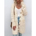 thumbnail image 3 of LAICAIW Womens Cardigan Long Sleeve Cable Knit Sweater Open Front Loose Outwear with Pocket, 3 of 5