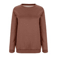 thumbnail image 4 of Fleece Lined Sweatshirts for Women Winter Warm Long Sleeve Pullover Casual Round Neck Thickened Solid Fall Tops, 4 of 8