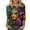 Multicolor#9, variant on DDAPJ pyju Womens Mardi Gras 3/4 Sleeve Tops Fashion Mask Graphic Tees Dressy Casual Round Neck Tunic Blouse New Orleans Carnival Party Tee Shirts Multicolor XXXL