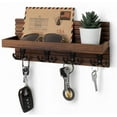 thumbnail image 2 of Wooden Key Holder for Entryway Decor Wall Mounted Mail Organizer and Key Hanger with 4 Hooks Rustic Rack for Keys Sunglasses, 2 of 9
