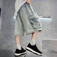 thumbnail image 6 of Boys Denim Shorts Size 7-8 Years Blue Casual Lightweight Fashion Jean Shorts Breathable Comfortable Toddler Summer Clothing, 6 of 7