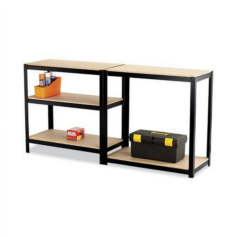 Boltless Steel/Particleboard Shelving, Five-Shelf, 48w x 24d x 72h, Black Boltless Steel/Particleboard Shelving, Five-Shelf, 48w x 24d x 72h, Black