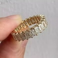 thumbnail image 3 of 3Ct Emerald Cut Simulated Diamond Women's Wedding Full Eternity Band Ring 14K Yellow Gold Plated Silver, 3 of 5