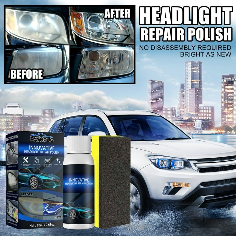 Car headlight polish kit scratch repair headlight refurbishing fluid  20ML+Sponge 