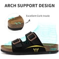 thumbnail image 5 of Ecetana Women's Cork Footbed Slide Sandals, Adjustable Double Buckle Open Toe Flat Sandals with Light Arch Support, 5 of 8