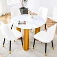thumbnail image 3 of 40 - inch square white dining table / Fits 4 people comfortably, 3 of 6