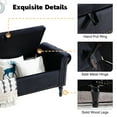 thumbnail image 5 of Aemeios 67" Velvet Storage Bench Upholstered Button-Tufted End of Bed Storage Ottoman Benches with Arms for Entryway Cloakroom, Black, 5 of 10