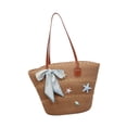 thumbnail image 4 of Bolso tote mujer, bolso mano tejido estilo boho para actividades al libre, , ir al trabajo o para el día a día. Caqui, 4 of 10