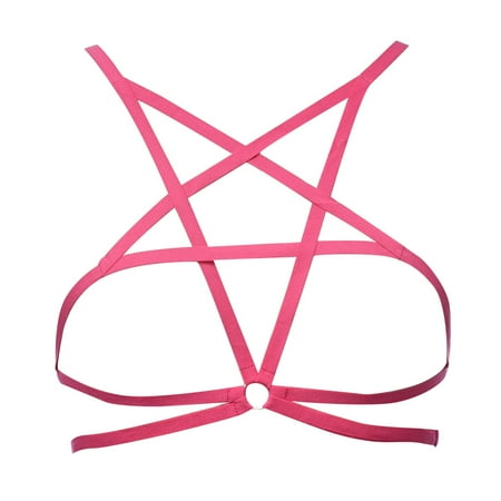 

Women Lace Up Bra Black Cutout Adjustable Lingerie Bra Lady Elastic Band Bra